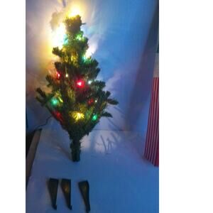 Vintage Silvestri Christmas Tree 2 Foot Lighted Mulitcolor 24 Inches With Base